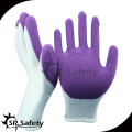 SRSAFETY Seamless Nylon knitted purple latex Coated foam Glove